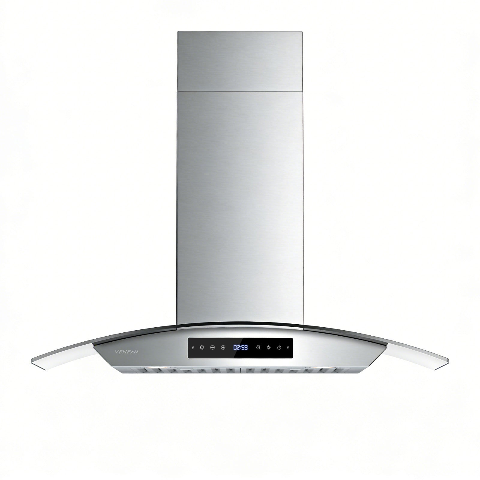 Wall Mount Range Hood 30 inch, 1200 CFM High Suction Kitchen Vent Hood, Energy Saving DC Motor, 8-Speed Fan, Ducted/Ductless Convertible, Memory Function & Delay Shutoff, Tempered Glass