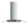 Wall Mount Range Hood 36 Inch, 1200 CFM Quiet DC Motor with 8-Speed, Stainless Steel Glass Vent Hood with Gesture & Touch Control, Adjustable Lighting & Memory Function