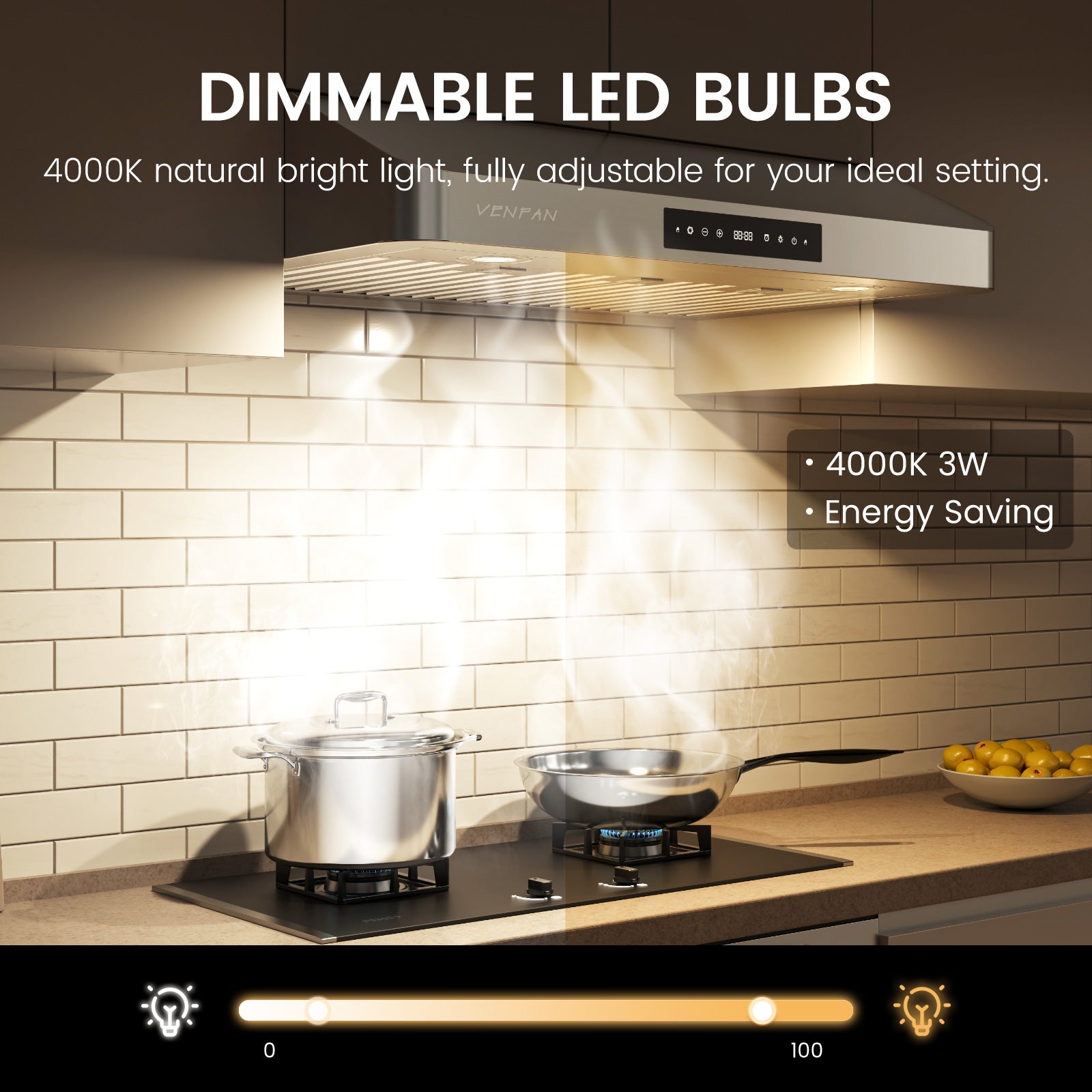 Under Cabinet Range Hood 36 Inch, 1200 CFM Ultra Powerful Suction Kitchen Hood with Gesture Sensing & 4-Speed Touch Control, Dishwasher Safe Filters, Auto Delay Off, Stainless Steel