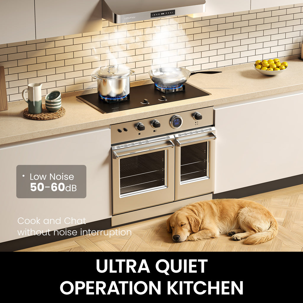Under Cabinet Range Hood 30 Inch - 1200 CFM Ultra Powerful Suction, Gesture Sensing & 4-Speed Touch Control, Dishwasher Safe Filters, Stainless Steel Kitchen Hood