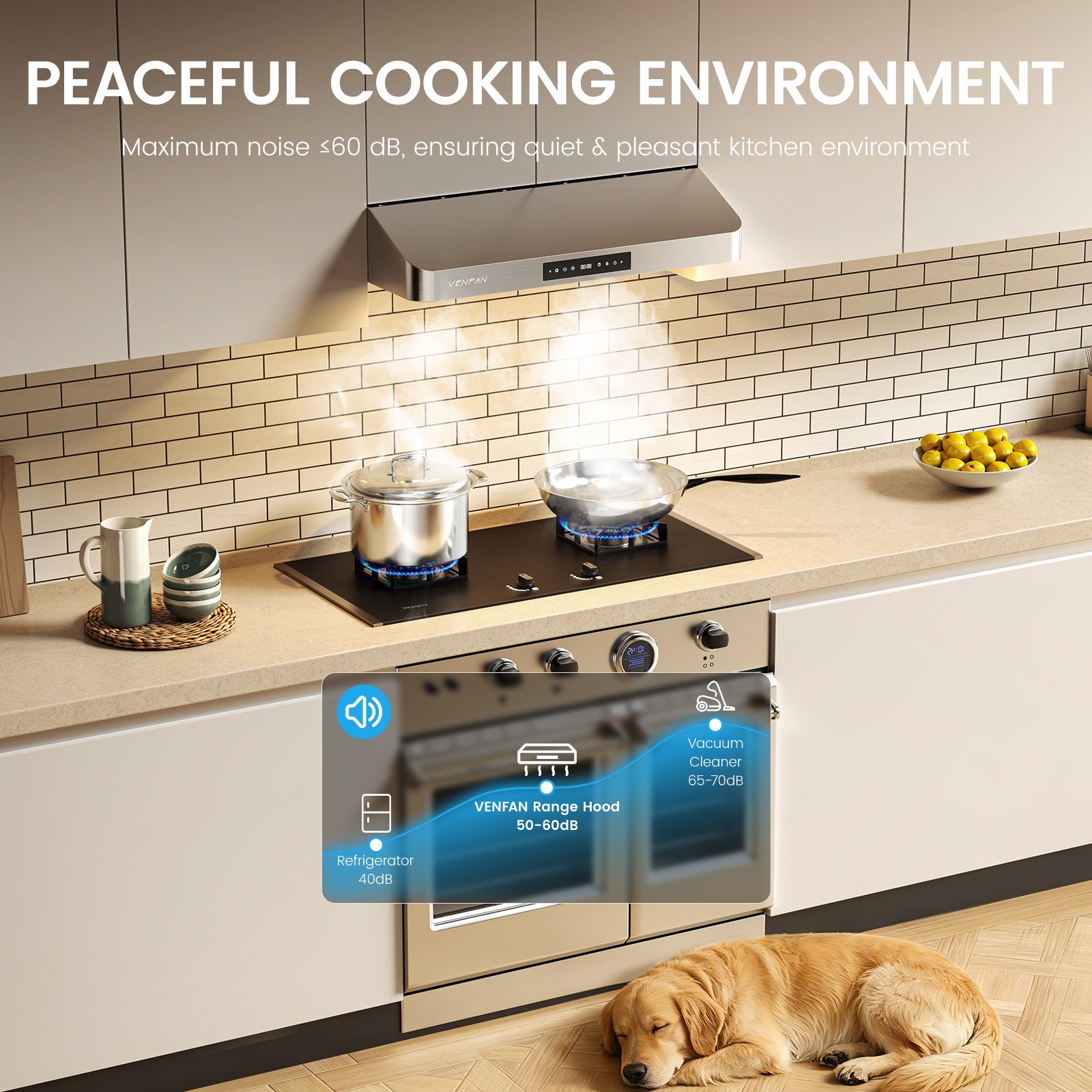 Under Cabinet Range Hood 36 Inch, 1200 CFM Ultra Powerful Suction Kitchen Hood with Gesture Sensing & 4-Speed Touch Control, Dishwasher Safe Filters, Auto Delay Off, Stainless Steel