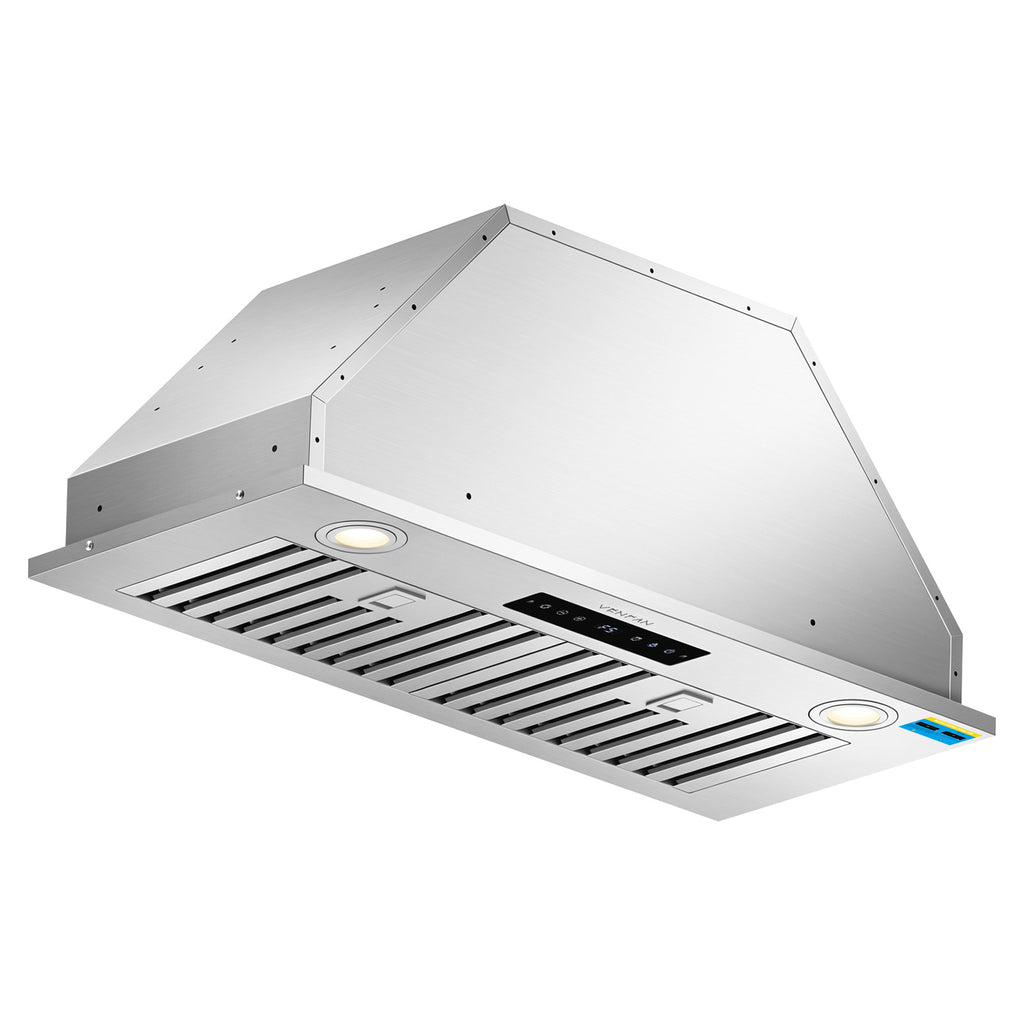 VENFAN 30 Inch Insert Range Hood, 1200 CFM Powerful Suction Under Cabinet Vent Hood, 8-Speed Exhaust Fan with Gesture Sensing & Touch Control, Quiet Brushless Motor, 60dB Quiet Operation, Ducted/Ductless Convertible