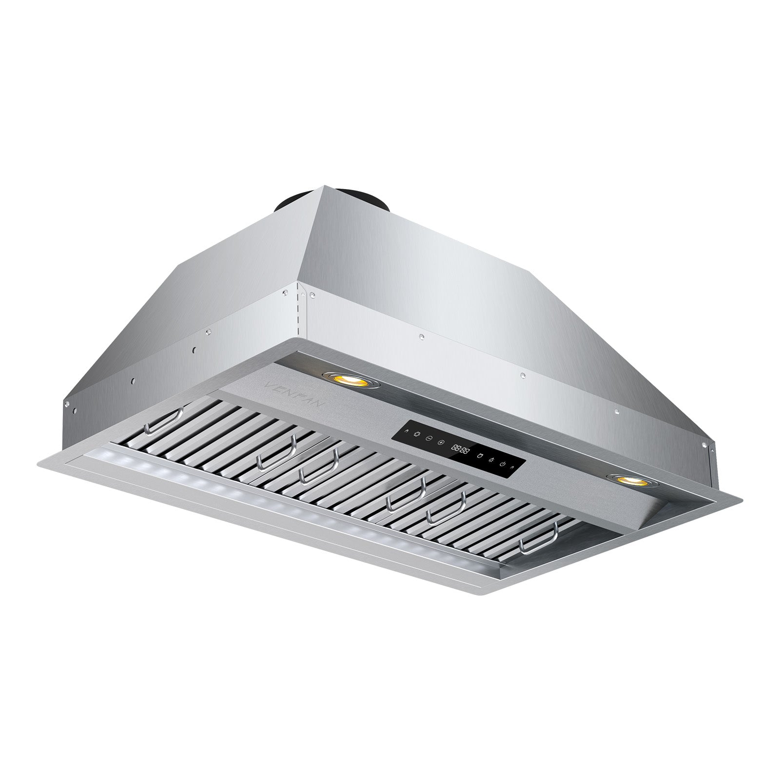36 Inch Range Hood Insert, 1200 CFM Ultra Quiet Kitchen Vent Hood, Gesture & Touch Control, Ducted/Ductless Convertible, Stainless Steel with Memory Function