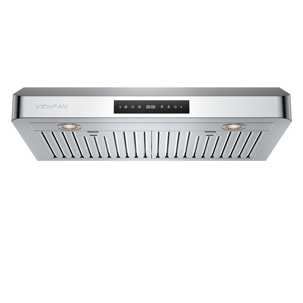 Under Cabinet Range Hood 30 Inch - 1200 CFM Ultra Powerful Suction, Gesture Sensing & 4-Speed Touch Control, Dishwasher Safe Filters, Stainless Steel Kitchen Hood