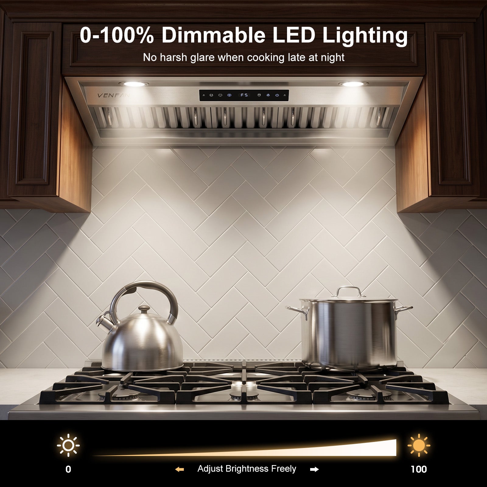 30 Inch Range Hood Insert, 1200 CFM Ultra Quiet DC Motor, Gesture & Touch Control, Ducted/Ductless Convertible, Stainless Steel Built-in Kitchen Vent Hood
